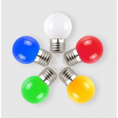 Bombillas LED esféricas de colores E-27P 1W